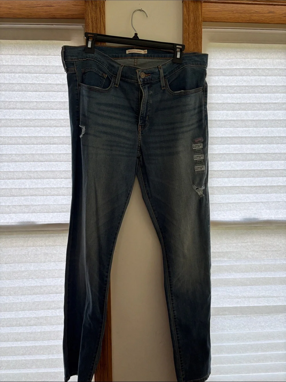Women’s Dark Blue Distressed Jeans